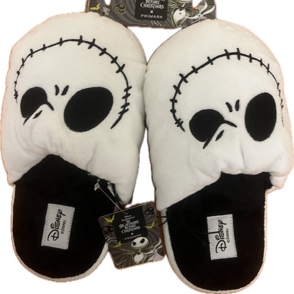 Disney Nightmare Before Christmas Jack Skellington Plush Slippers sz Small NWT